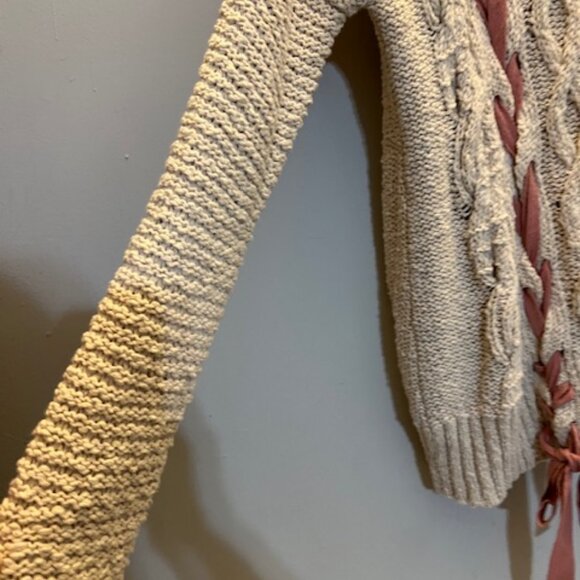 By Together Lace Up Hooded Sweater, Size M/L, NEW - Picture 4 of 9